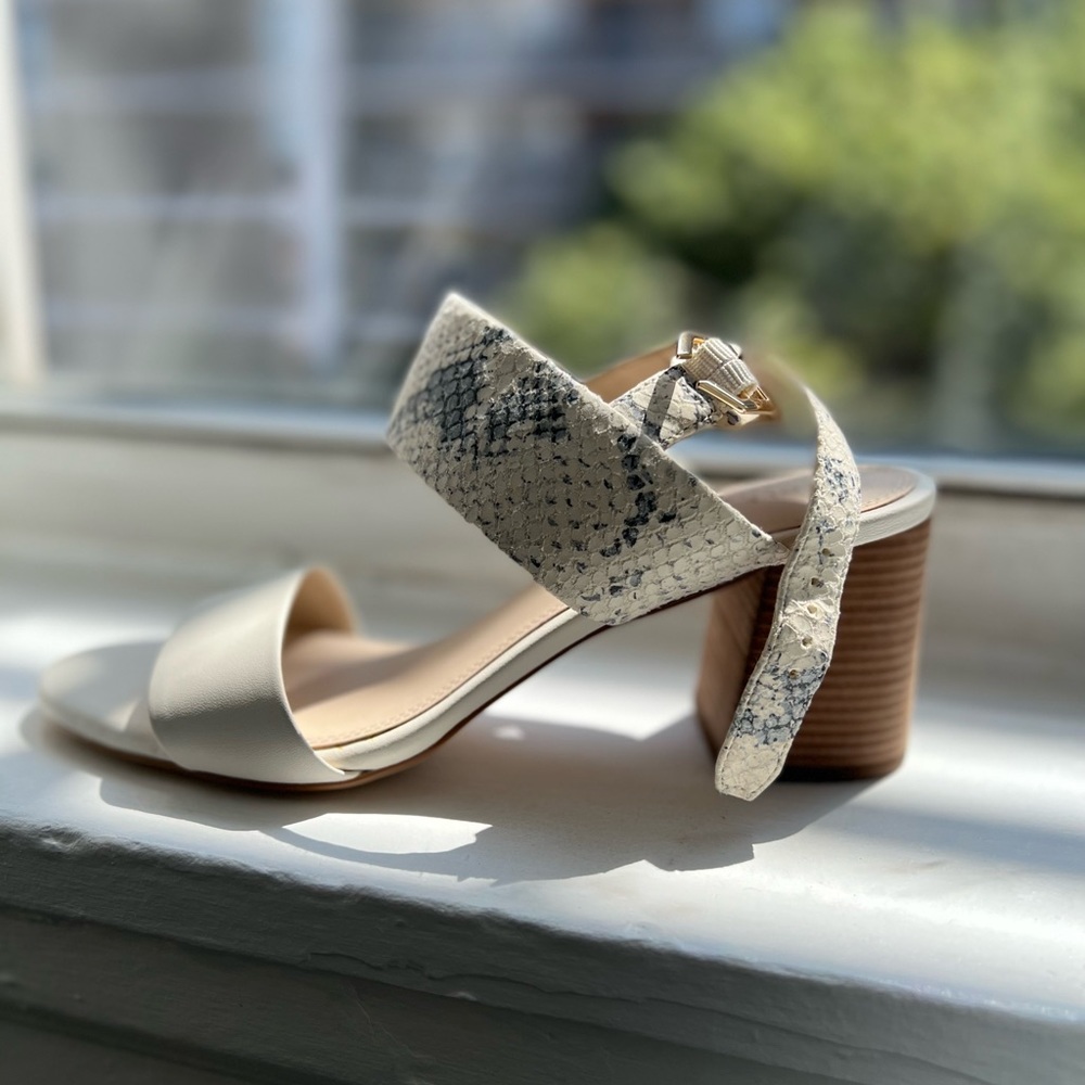 NWT Ivory Cole Haan Block Sandal Heels